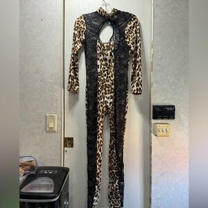 Leopard Print Lace Jumpsuit